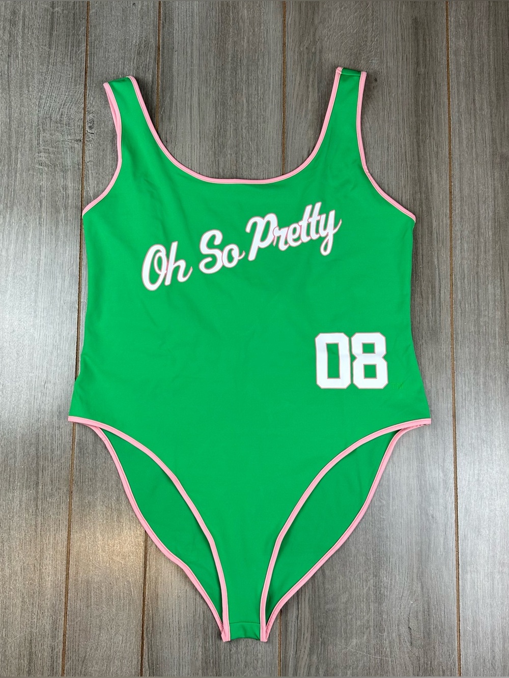 AKA Alpha Kappa Alpha Sorority One Piece Bodysuit Swimsuit XL Oh So Pretty